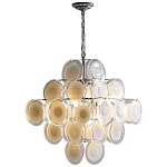 Люстра  с каскадом из круглых декоративных элементов  White Clear Glass Chandelier варинант исполнения - 1 | Loft Concept в Кирове