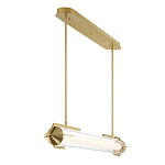 Подвесной светильник линейный золотого цвета с длинной цилиндрической стеклянной трубкой Eurofase варинант исполнения - 4 | Loft Concept в Кирове