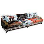Большой Трехместный Диван с цветным принтом Qalakabusha Large Sofa варинант исполнения - 3 | Loft Concept в Кирове