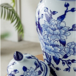 Ваза с крышкой и синим цветочным узором Blue & White Ornament  варинант исполнения - 6 | Loft Concept в Кирове
