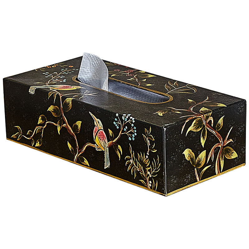 Салфетница в стиле Шинуазри Chinoiserie Garden Tissue Box Черный Мульти Салфетница в стиле Шинуазри Chinoiserie Garden Tissue Box Черный Мульти в Кирове | Loft Concept