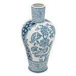 Ваза с голубым цветочным рисунком 43 см Blue & White Ornament варинант исполнения - 1 | Loft Concept в Кирове