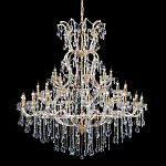 Люстра многоярусная с 53-мя лампочками и прозрачными хрустальными подвесками на основании золотого цвета Crystal lamps варинант исполнения - 1 | Loft Concept в Кирове