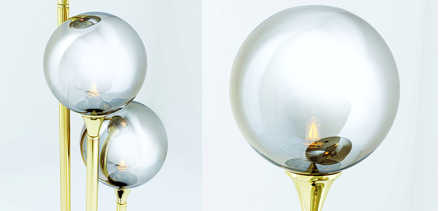 Настольная лампа Three Gray Transparent Balls Настольная лампа Three Gray Transparent Balls - Loft-Concept в Кирове