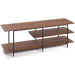 ТВ-тумба с полками из массива ореха Derick Wooden TV Stand варинант исполнения - 2 | Loft Concept в Кирове