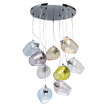 Люстра каскадная с 9-ю разноцветными стеклянными плафонами Kaleido варинант исполнения - 2 | Loft Concept в Кирове