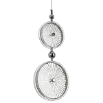 Подвесной светильник с круглым плафоном из рельефного стекла Peony Glass Chrome Hanging Lamp варинант исполнения - 1 | Loft Concept в Кирове