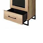 Шкаф-витрина в стиле лофт с чёрной стеклянной дверью Urban Style Space варинант исполнения - 4 | Loft Concept в Кирове