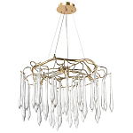 Люстра с хрустальными подвесками в виде капель Droplet Crystal Gold Chandelier 8 варинант исполнения - 2 | Loft Concept в Кирове