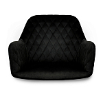 Стул с мягкой черной обивкой из велюра и подъемно-поворотным механизмом на колесиках Harper Black варинант исполнения - 3 | Loft Concept в Кирове