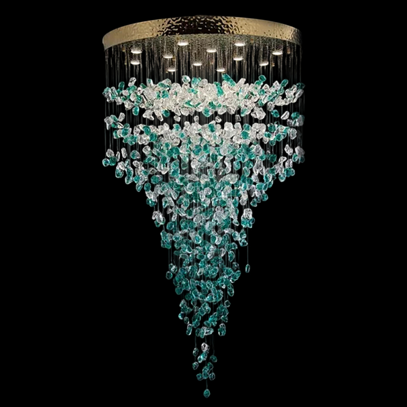 Люстра зеленая каскадная Green Light CascadeDroplet Chandelier Золотой Прозрачный Зеленый Люстра зеленая каскадная Green Light CascadeDroplet Chandelier Золотой Прозрачный Зеленый в Кирове | Loft Concept
