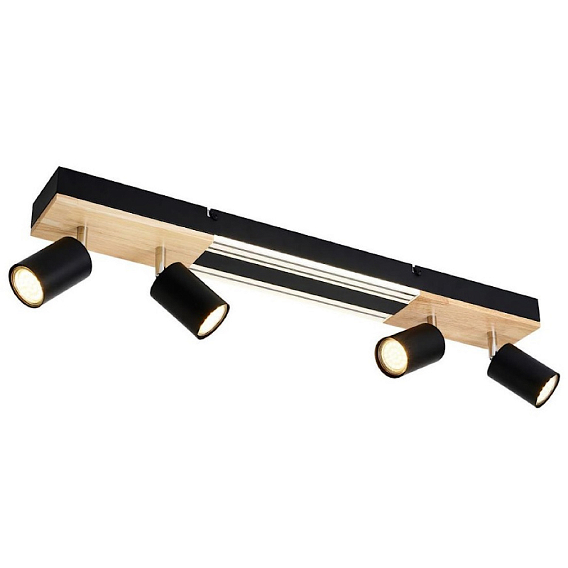 Потолочный светильник черный 70см GAVIN WOOD Черный матовый Прозрачный в Кирове | Loft Concept 