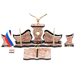 Настольный письменный набор из креноида с часами и декором в виде орла Marble Accessory варинант исполнения - 1 | Loft Concept в Кирове