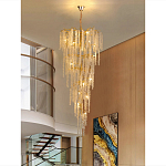 Люстра многоярусная с каркасом из металла и прозрачными подвесками FAIRYTREE Light варинант исполнения - 6 | Loft Concept в Кирове