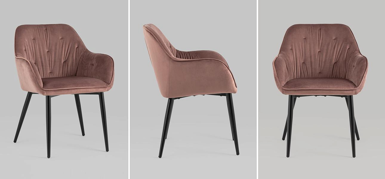 Стул CHANTAL Chair капитоне Пыльно-Розовый Велюр Стул CHANTAL Chair капитоне Пыльно-Розовый Велюр - Loft-Concept в Кирове