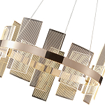 Люстра подвесная круглая с рифлёными прозрачными элементами и золотым основанием Aurea Vista варинант исполнения - 2 | Loft Concept в Кирове