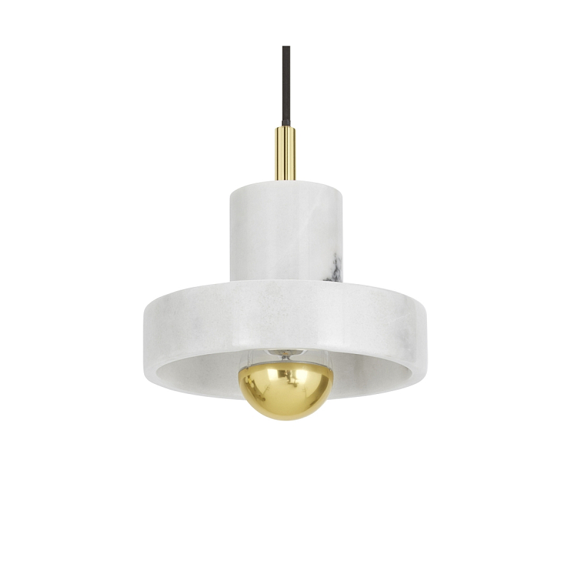 Подвесной светильник Tom Dixon Stone Pendant White Белый Золотой в Кирове | Loft Concept 