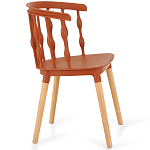 Пластиковый стул на ножках из массива бука Ferret Spiral Brown варинант исполнения - 3 | Loft Concept в Кирове