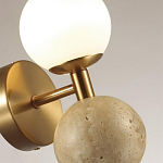 Бра с шарообразным матовым плафоном и шаром из камня на металлическом основании Orb Essence варинант исполнения - 3 | Loft Concept в Кирове
