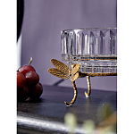 Чаша из прозрачного стекла на бронзовых ножках в виде стрекоз Eden Garden варинант исполнения - 4 | Loft Concept в Кирове