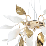 Люстра подвесная с белыми матовыми и золотыми глянцевыми листьями Wintery flovers варинант исполнения - 3 | Loft Concept в Кирове