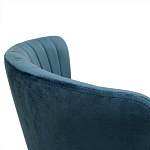 Барный стул со спинкой на 4-х деревянных ножках Синий Велюр Ava Charm варинант исполнения - 5 | Loft Concept в Кирове