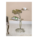 Столик приставной с тремя столешницами Тропические листья Tropical Forest gold варинант исполнения - 5 | Loft Concept в Кирове