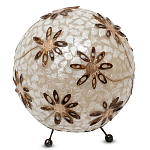 Настольная лампа из перламутра на металлическом каркасе Indonesian Ball варинант исполнения - 1 | Loft Concept в Кирове