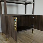 Стеллаж со стеклянными полками Elsa Dreams Walnut варинант исполнения - 5 | Loft Concept в Кирове