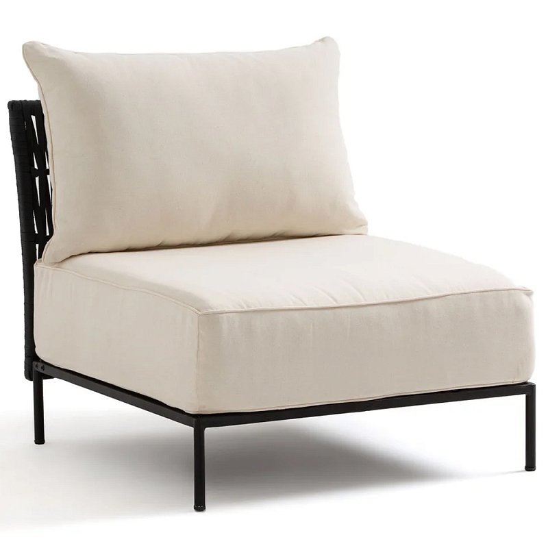 Уличное кресло Alaric Armchair Black Черный Бежевый в Кирове | Loft Concept 