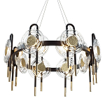 Люстра подвесная круглая черного цвета с круглыми прозрачными плафонами Virelia  варинант исполнения - 1 | Loft Concept в Кирове