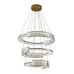Светодиодная трехъярусная кольцевая люстра из хрусталя и стали с пультом для регулировки света Maude Crystal Light варинант исполнения - 1 | Loft Concept в Кирове
