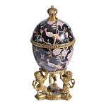 Шкатулка в форме яйца на величественных львах из фарфора с бронзовыми элементами Eden Garden варинант исполнения - 1 | Loft Concept в Кирове