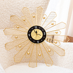 Часы настенные из металла в виде солнца с чёрным циферблатом Mirror Tower Clock варинант исполнения - 4 | Loft Concept в Кирове