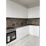 Угловой кухонный гарнитур белый и столешница под мрамор Gene Kitchen Set варинант исполнения - 3 | Loft Concept в Кирове