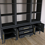 Модульный стеллаж Primo из трех составных элементов Черный дуб варинант исполнения - 4 | Loft Concept в Кирове