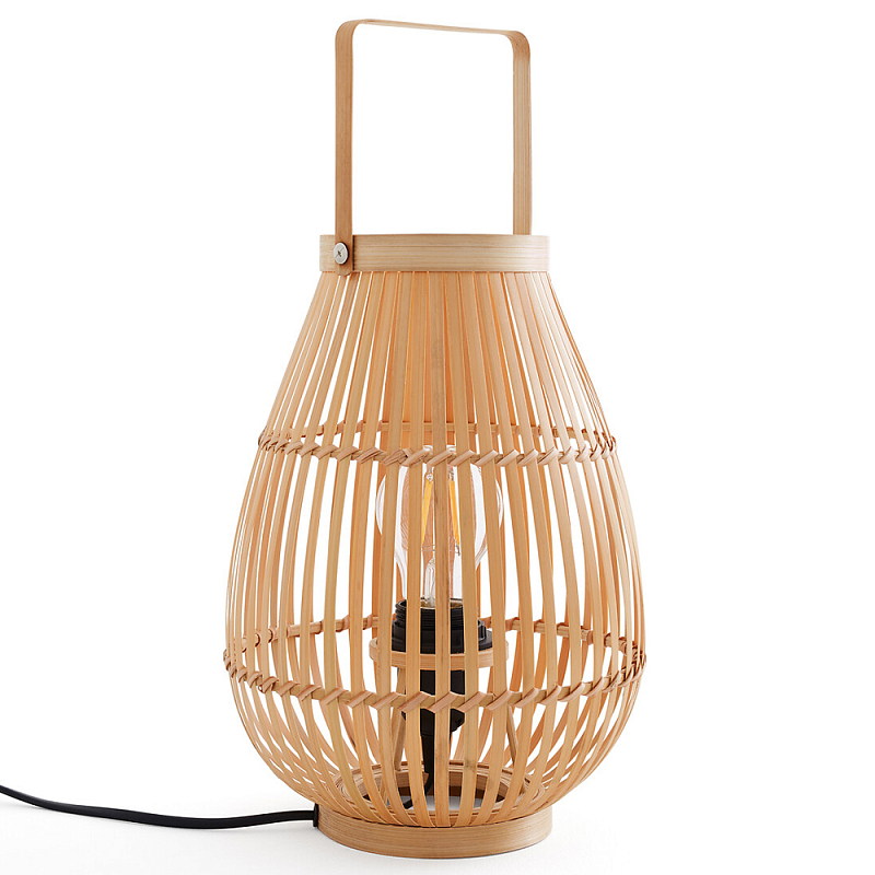 Настольная лампа ручной работы из бамбука Bamboo Grove Бежевый Настольная лампа ручной работы из бамбука Bamboo Grove Бежевый в Кирове | Loft Concept