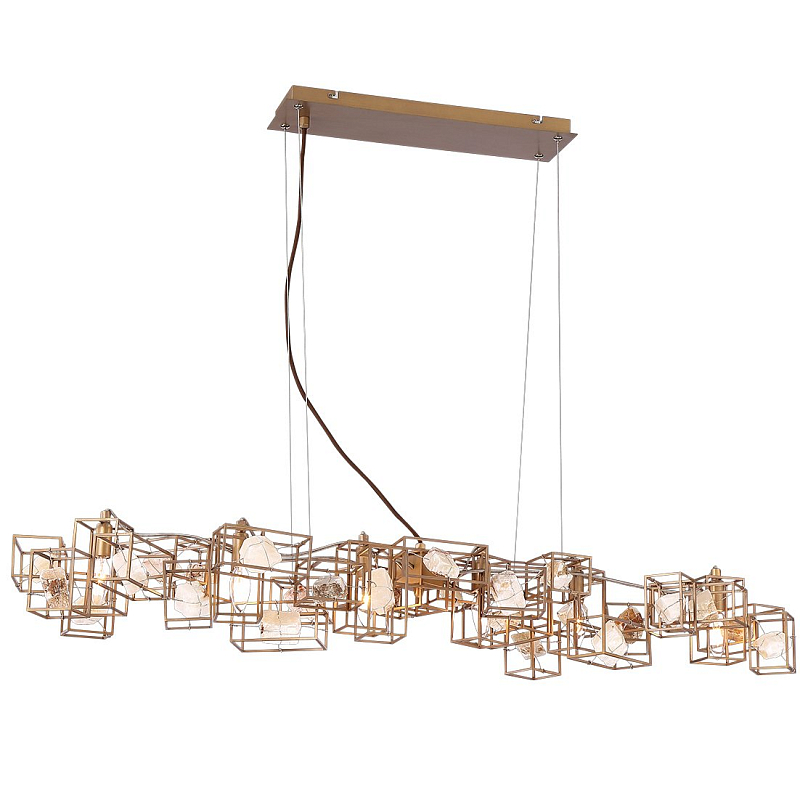Люстра PATTON SHARE RECTANGULAR CHANDELIER Коричневый Люстра PATTON SHARE RECTANGULAR CHANDELIER Коричневый в Кирове | Loft Concept