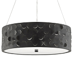 Люстра в форме цилиндра с чёрным фактурным абажуром Round Necklines варинант исполнения - 4 | Loft Concept в Кирове