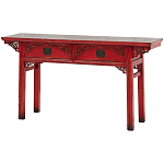 Деревянная консоль в китайском стиле с 2-мя ящиками с резным декором красная Yan Chinese Console Table варинант исполнения - 2 | Loft Concept в Кирове