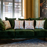 Декоративная подушка светло-зеленая с растительным орнаментом Raffael Angel Green Cushion варинант исполнения - 2 | Loft Concept в Кирове