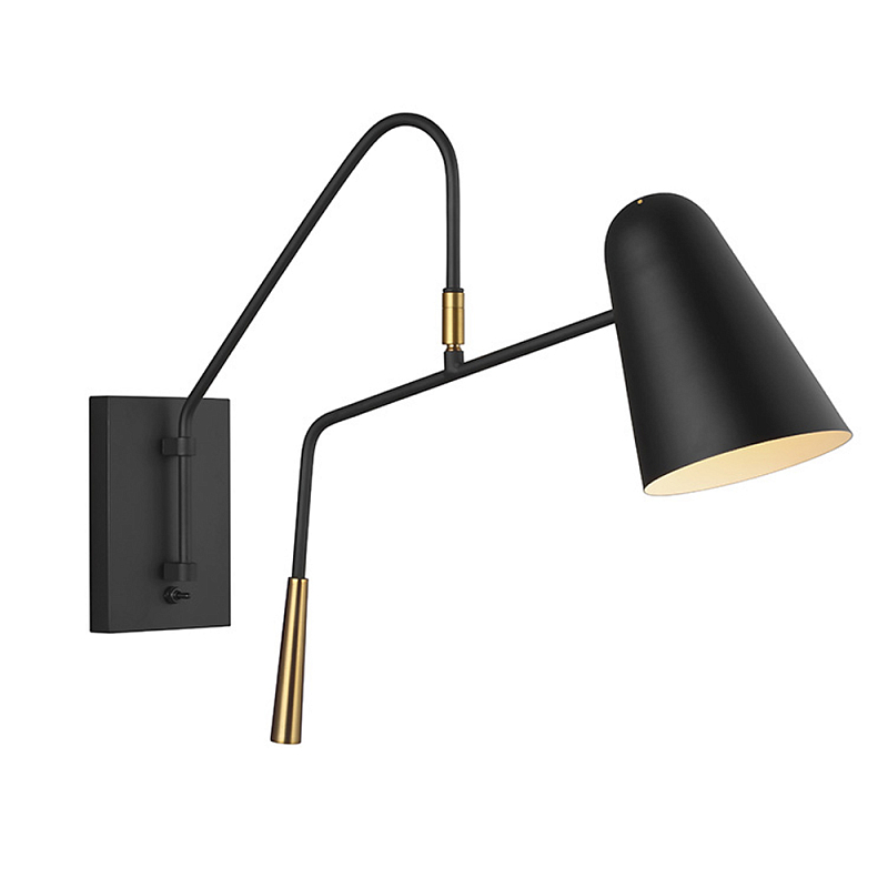 Бра черного цвета с конусным плафоном Feiss Черный Латунь в Кирове | Loft Concept 