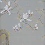 Обои ручная роспись Summer Night Blossom Colourway SC-122 on Wood Ash slub silk варинант исполнения - 2 | Loft Concept в Кирове