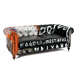 Диван Честерфильд граффити graffiti Orange Sofa натуральная кожа варинант исполнения - 2 | Loft Concept в Кирове