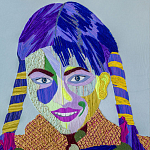 Картина с вышивкой Портрет wall panel People with the yellow ear 3 варинант исполнения - 2 | Loft Concept в Кирове