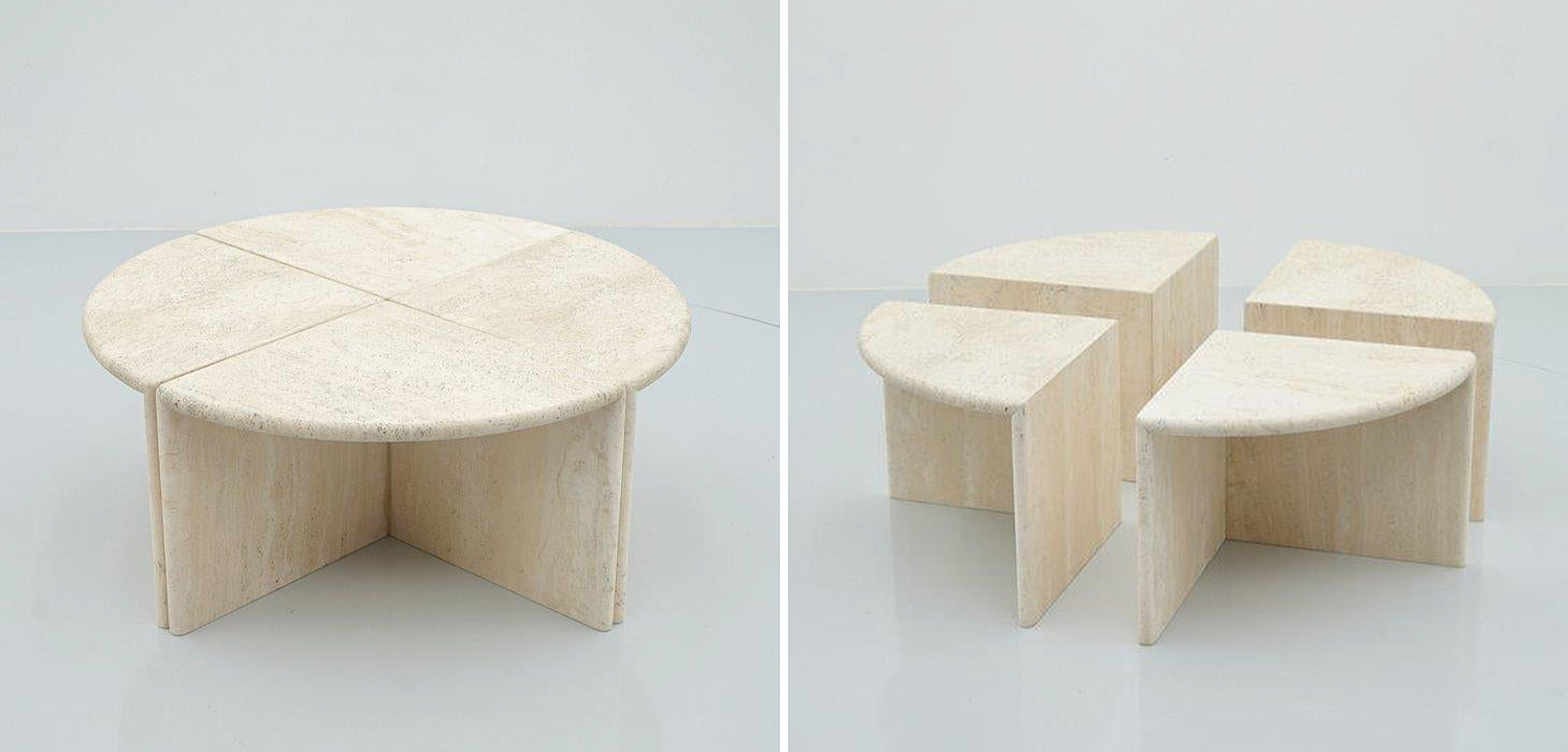 Модульный кофейный стол Set of Four Travertine Side or Coffee Tables Модульный кофейный стол Set of Four Travertine Side or Coffee Tables - Loft-Concept в Кирове