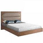 Кровать двуспальная с высоким изголовьем из дерева и подушек из экокожи Modern Look варинант исполнения - 1 | Loft Concept в Кирове