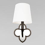 Бра с белым текстильным абажуром и декоративным основанием в виде четырехлистника с зеркальной вставкой Vitorino варинант исполнения - 6 | Loft Concept в Кирове