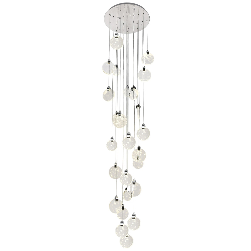Каскадная люстра с плафонами в виде круглых пластин из хрусталя Esme Round Plates Chrome Chandelier 25 Хром Прозрачный Каскадная люстра с плафонами в виде круглых пластин из хрусталя Esme Round Plates Chrome Chandelier 25 Хром Прозрачный в Кирове | Loft Concept
