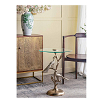 Столик с круглой стеклянной столешницей и корпусом в виде двух павлинов на ветке Table Two Peacocks варинант исполнения - 6 | Loft Concept в Кирове